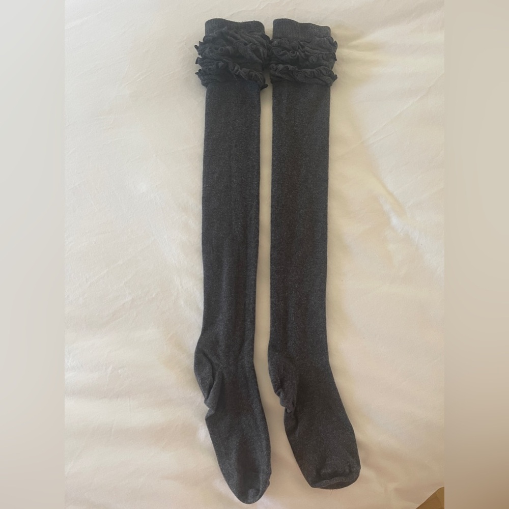 Free People Tall Over the Knee Ruffle Boot Socks